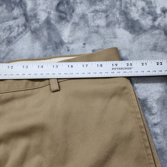 LL Bean Pants Mens 40x28 Tan Khaki Classic Fit Flat Front Chinos Pockets Office‎ - Picture 7 of 11